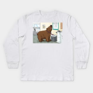 Dumb Bear - Day in the Office Kids Long Sleeve T-Shirt